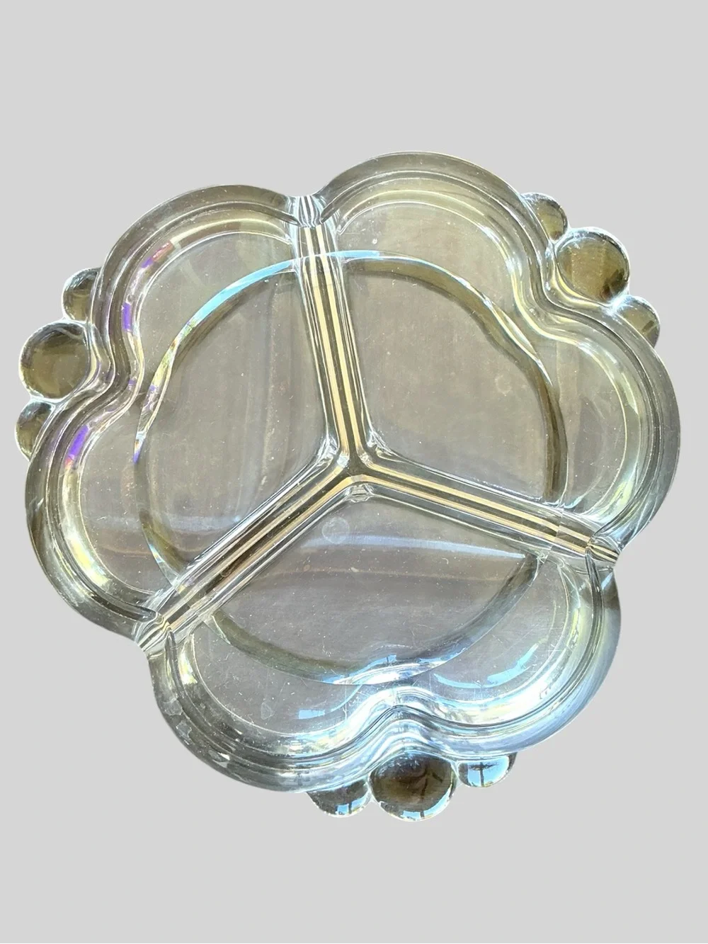 Vintage Duncan Miller Canterbury Style Clear Glass Divided Relish Dish 1643B